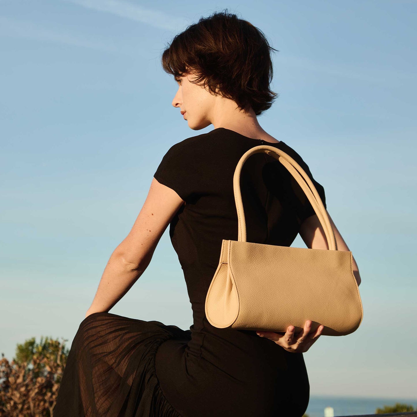 Ryleigh Tan Recycled Vegan Leather Shoulder Bag