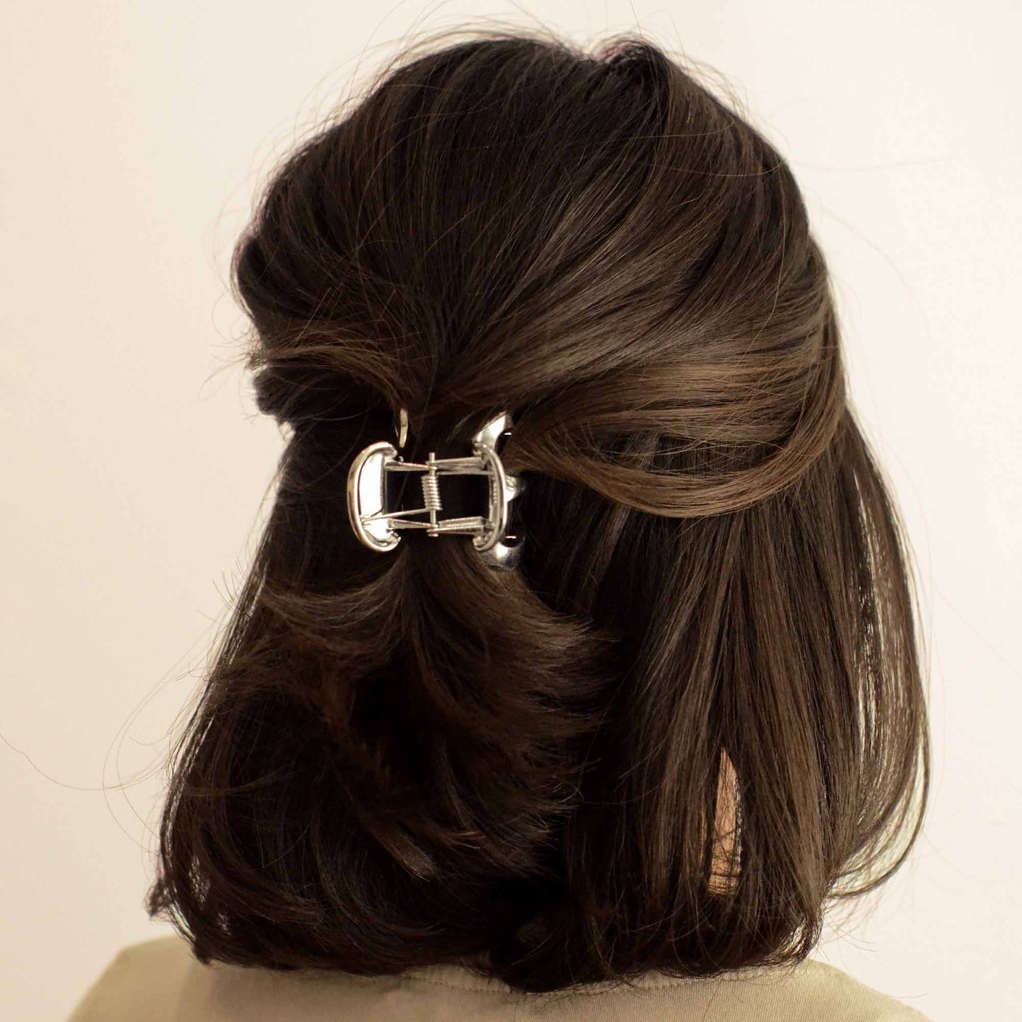 Silver Metal Hair Claw Clip