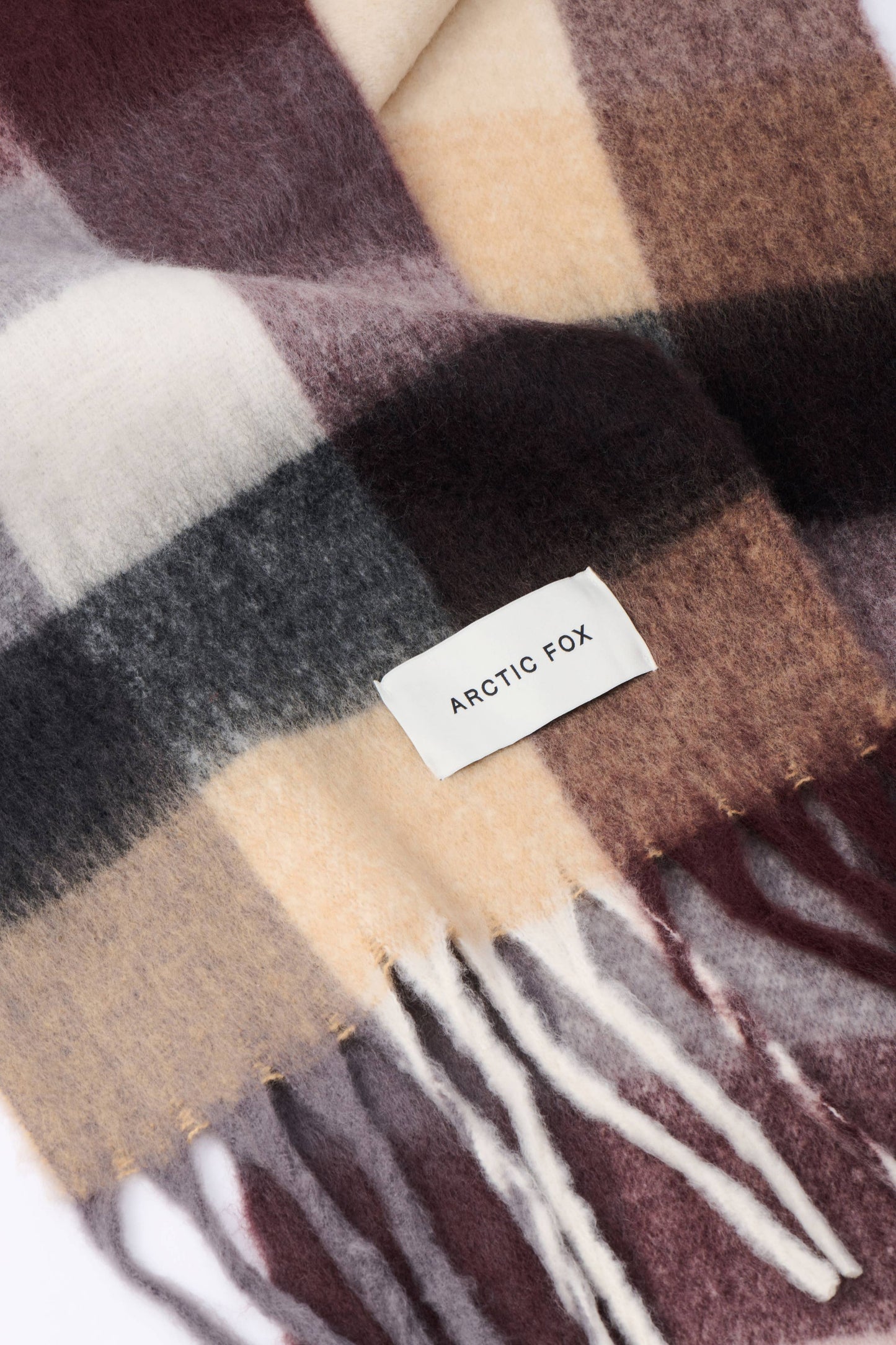 Purple/Brown Brushed Check Scarf