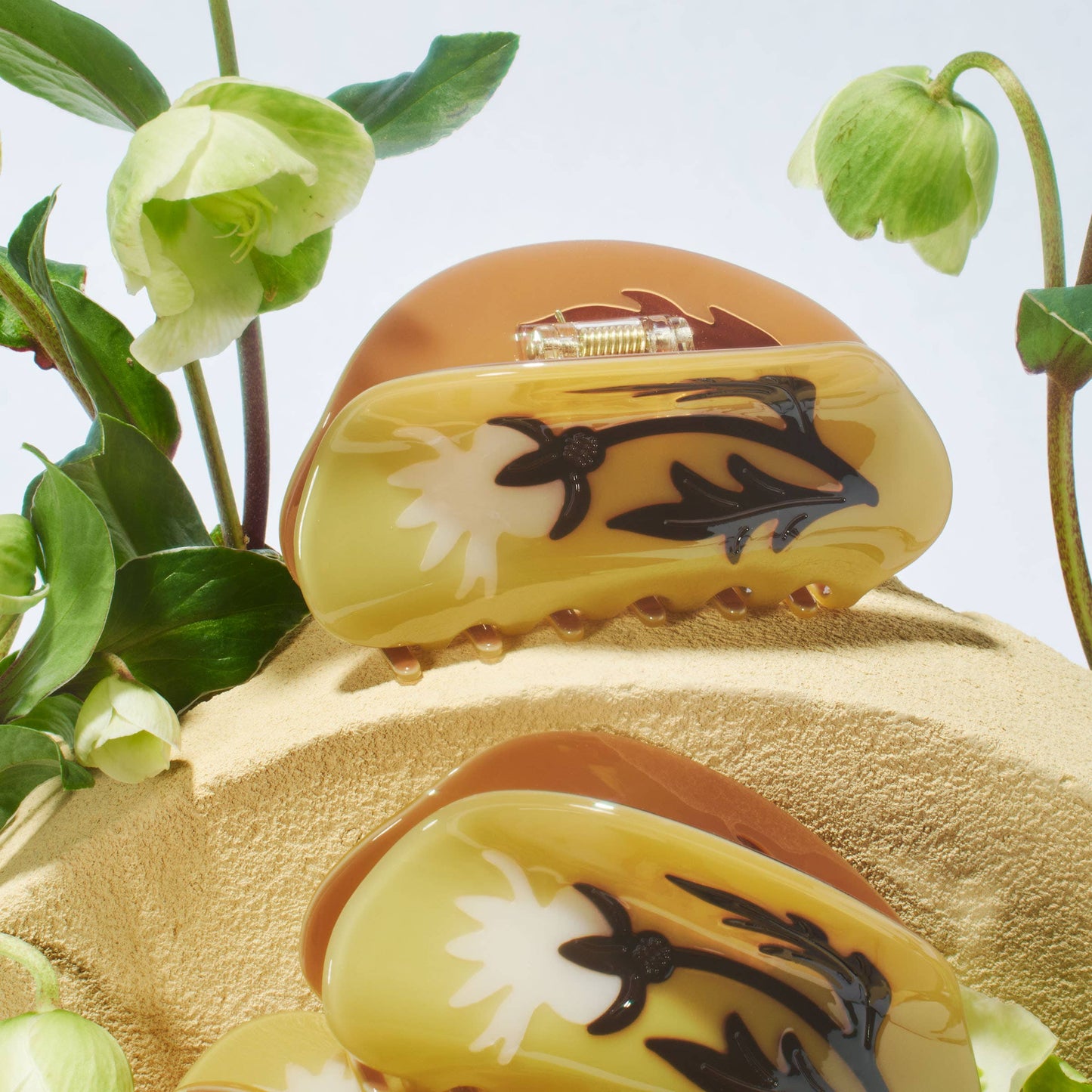 Yellow Rosehip Flower Hair Claw