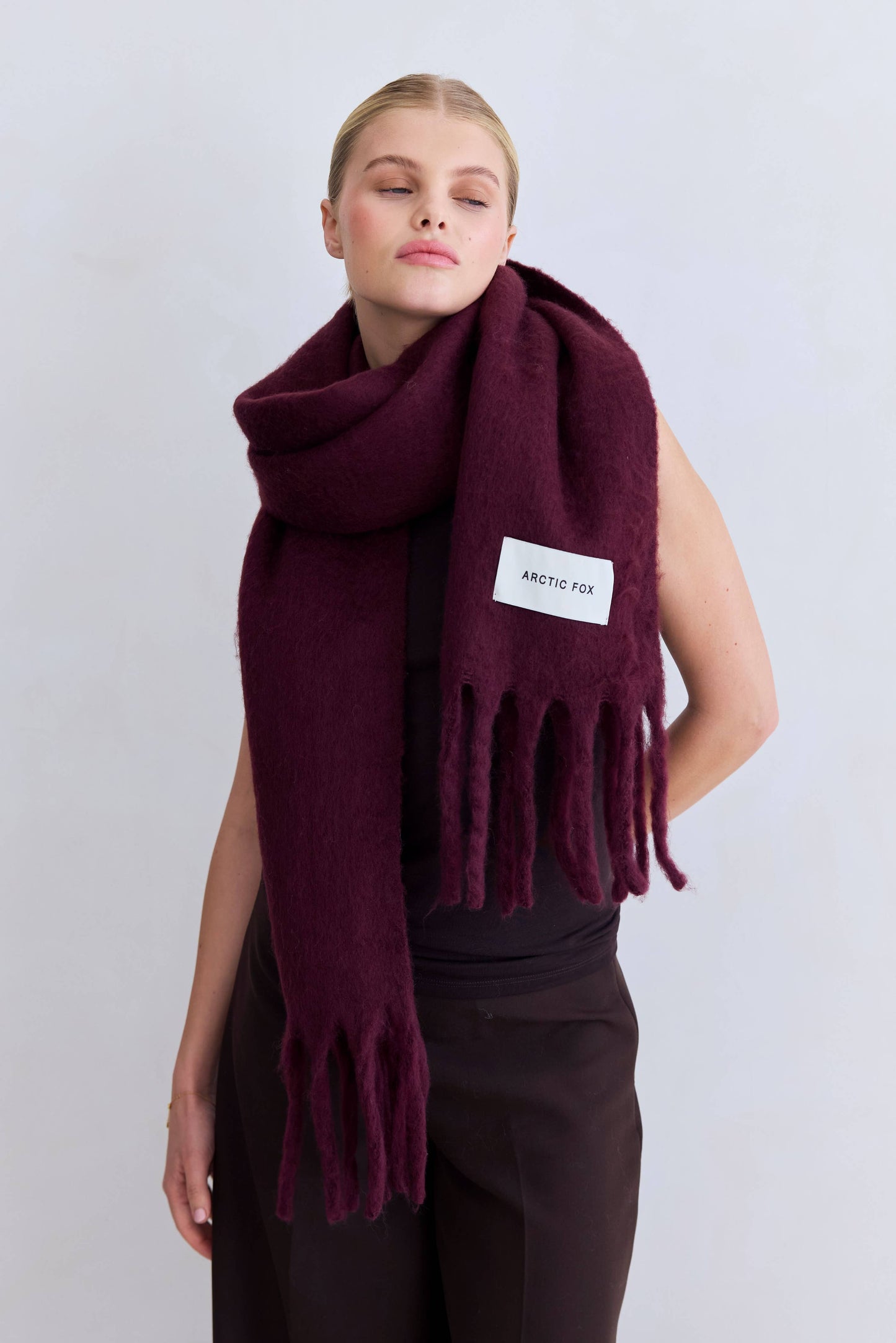 Deep Plum Brushed Recycled Scarf
