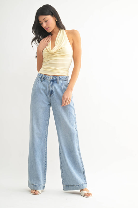 Light Wash Relaxed Drapey Trouser Jean