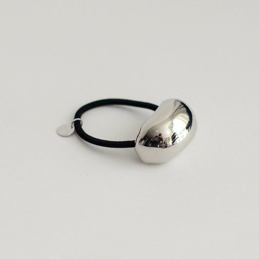 Silver Bold Crescent Metal Cuff Hair Tie