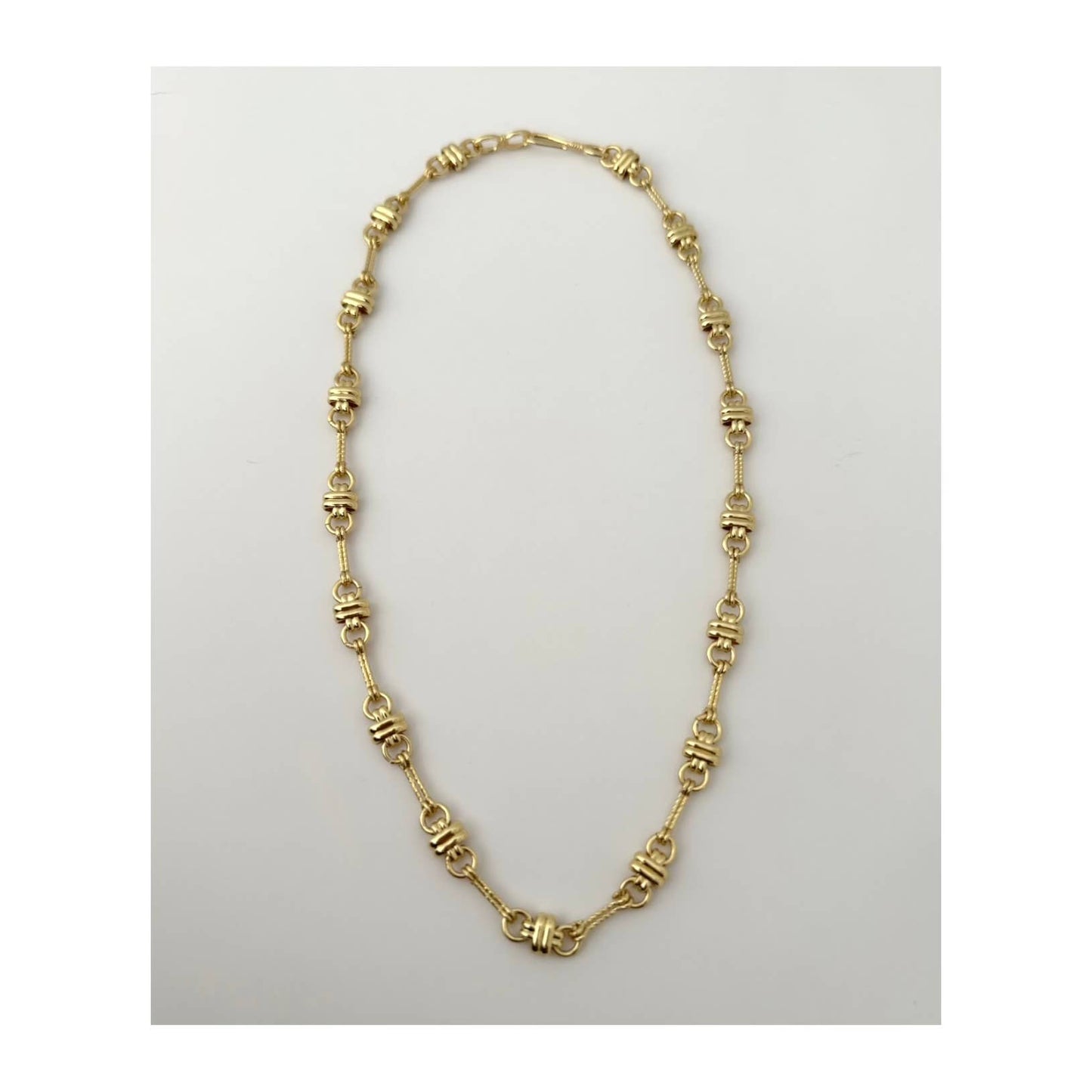 18K Gold Filled Textured Chain Link Necklace