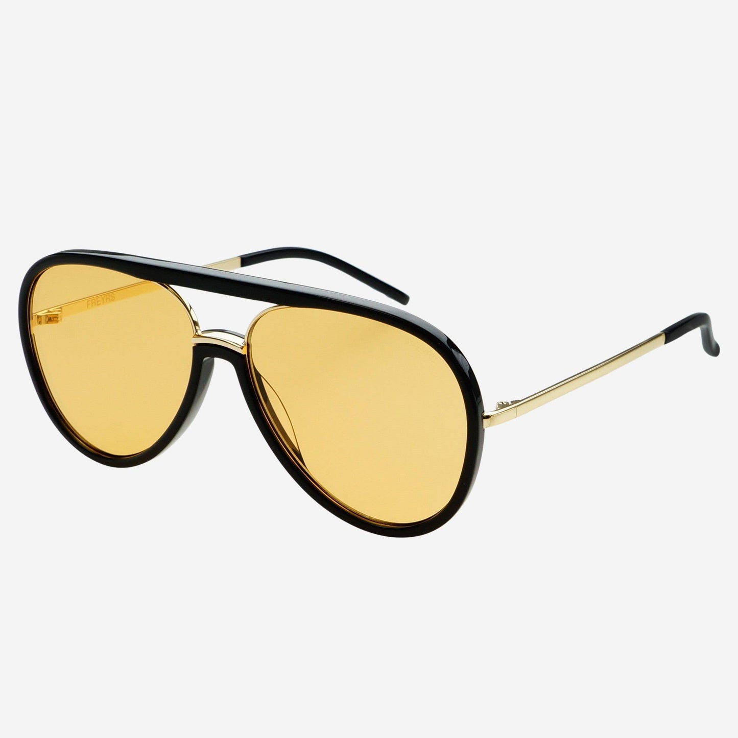 Shay Black/Soft Amber Aviator Sunglasses