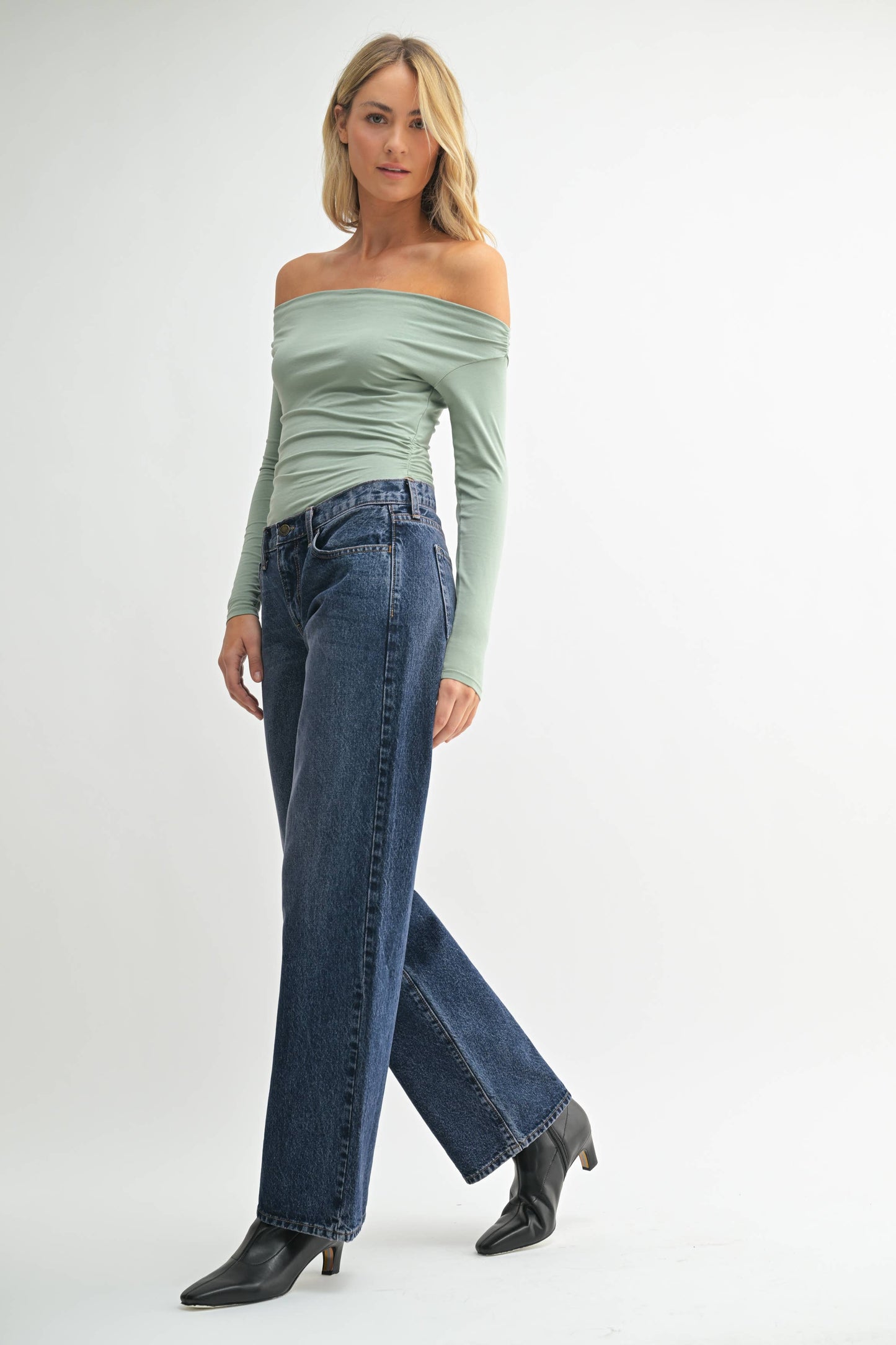 Dark Wash Low Rise Slouch Jean - 100% Cotton