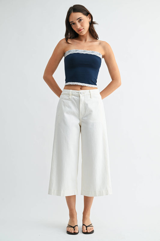 Off White Sideseam Wide Capri