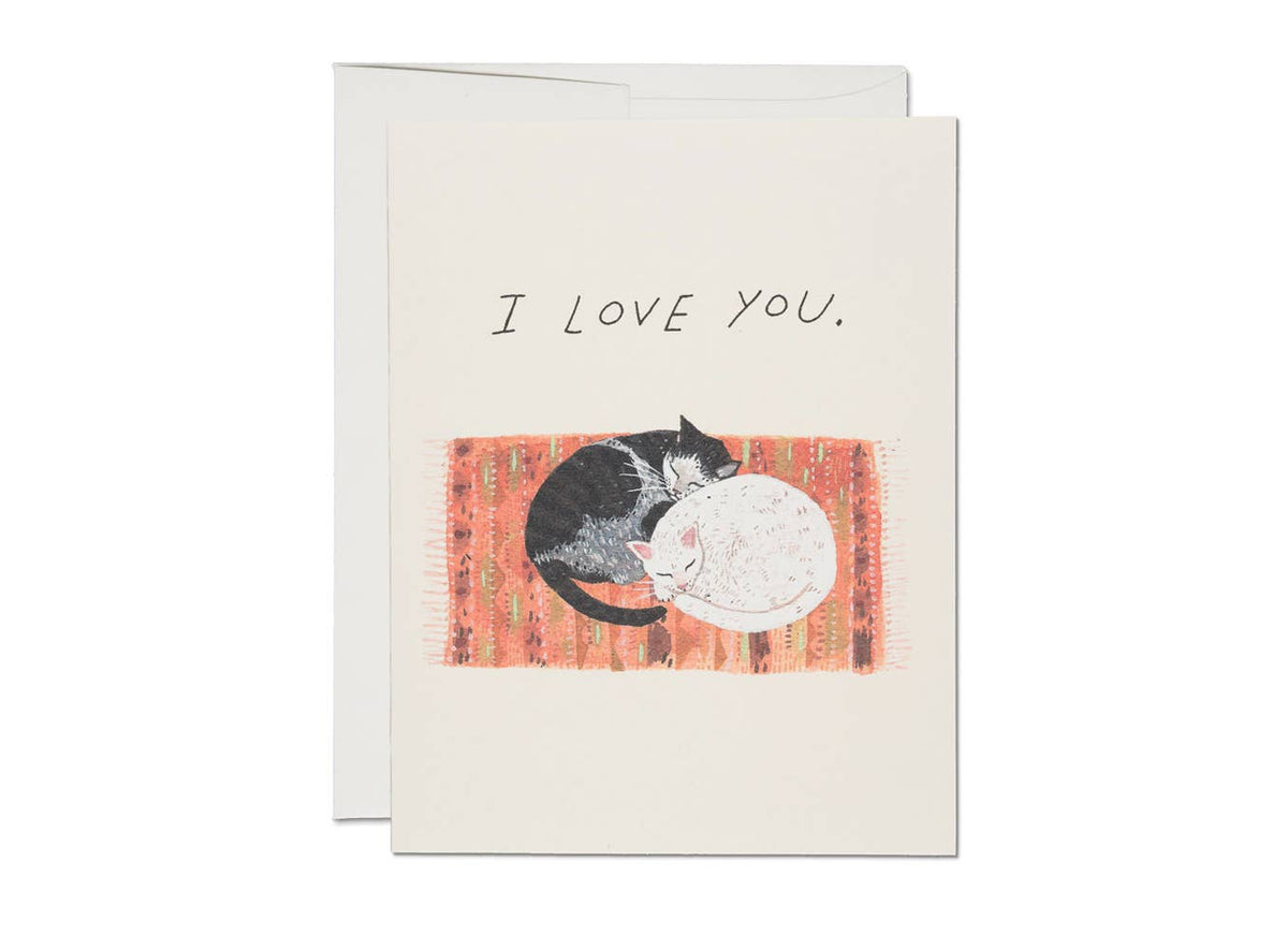 Cat Cuddle Love Greeting Card