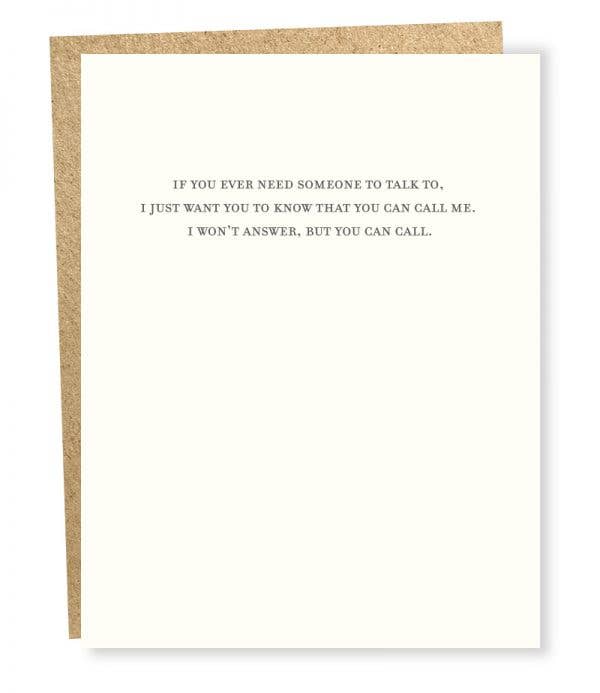 Call Me Card - Funny Greeting Card - by Sapling Press
