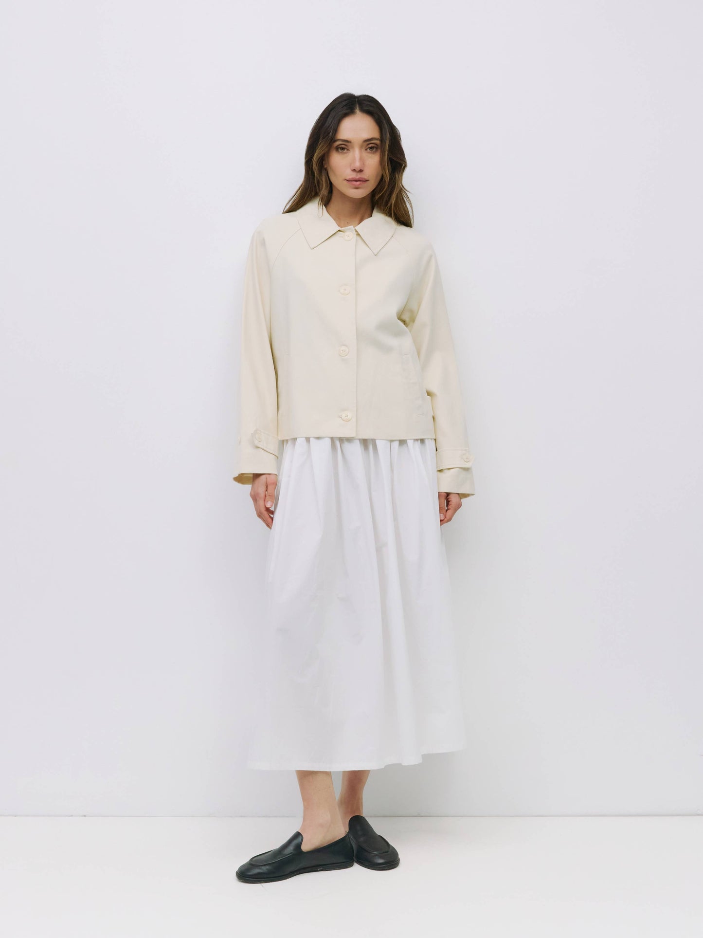 Cream Short Trench Jacket