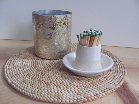 Handmade Ceramic Match Striker with Dish