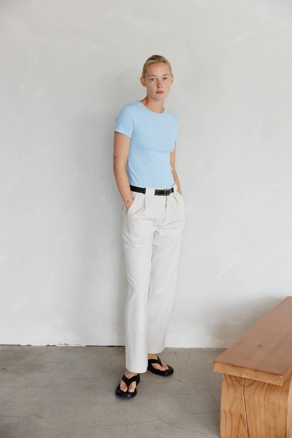 Light Blue Soft Ribbed Tee