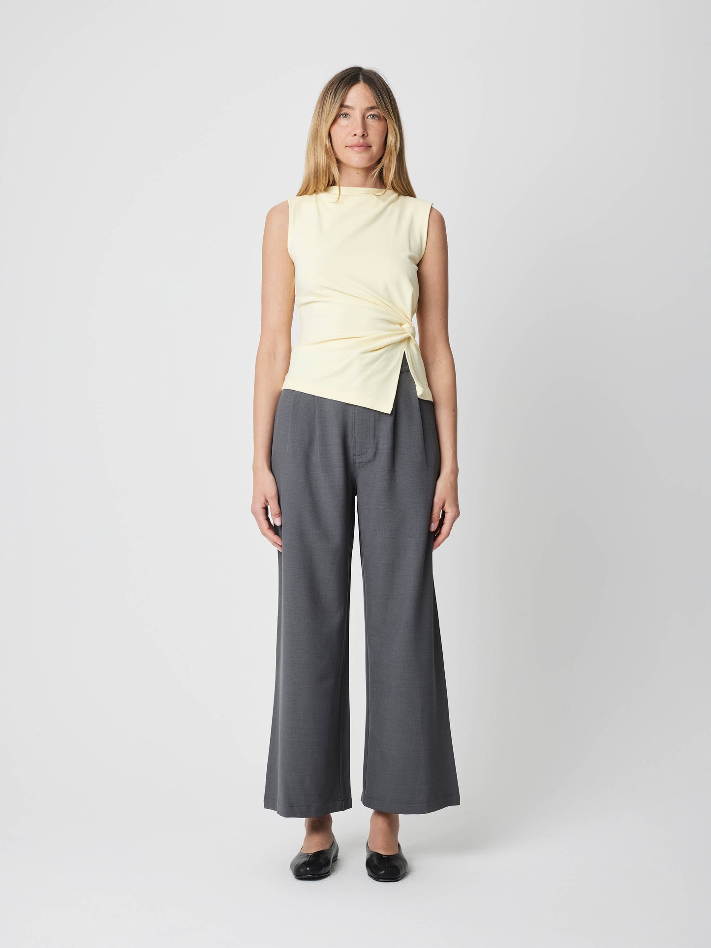 High Neck Knit Twist Top