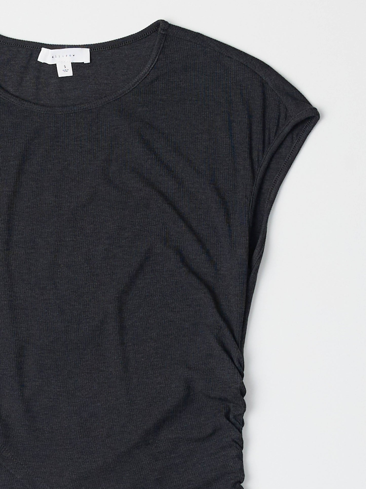 Charcoal Asymmetrical Side Cinch T-Shirt