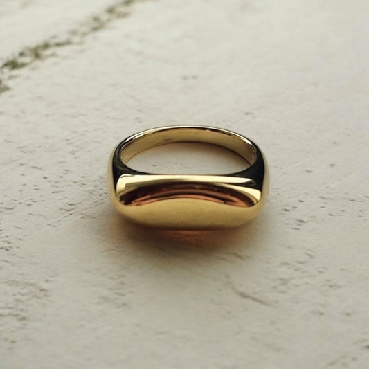 Gold Modern Rectangular Ring
