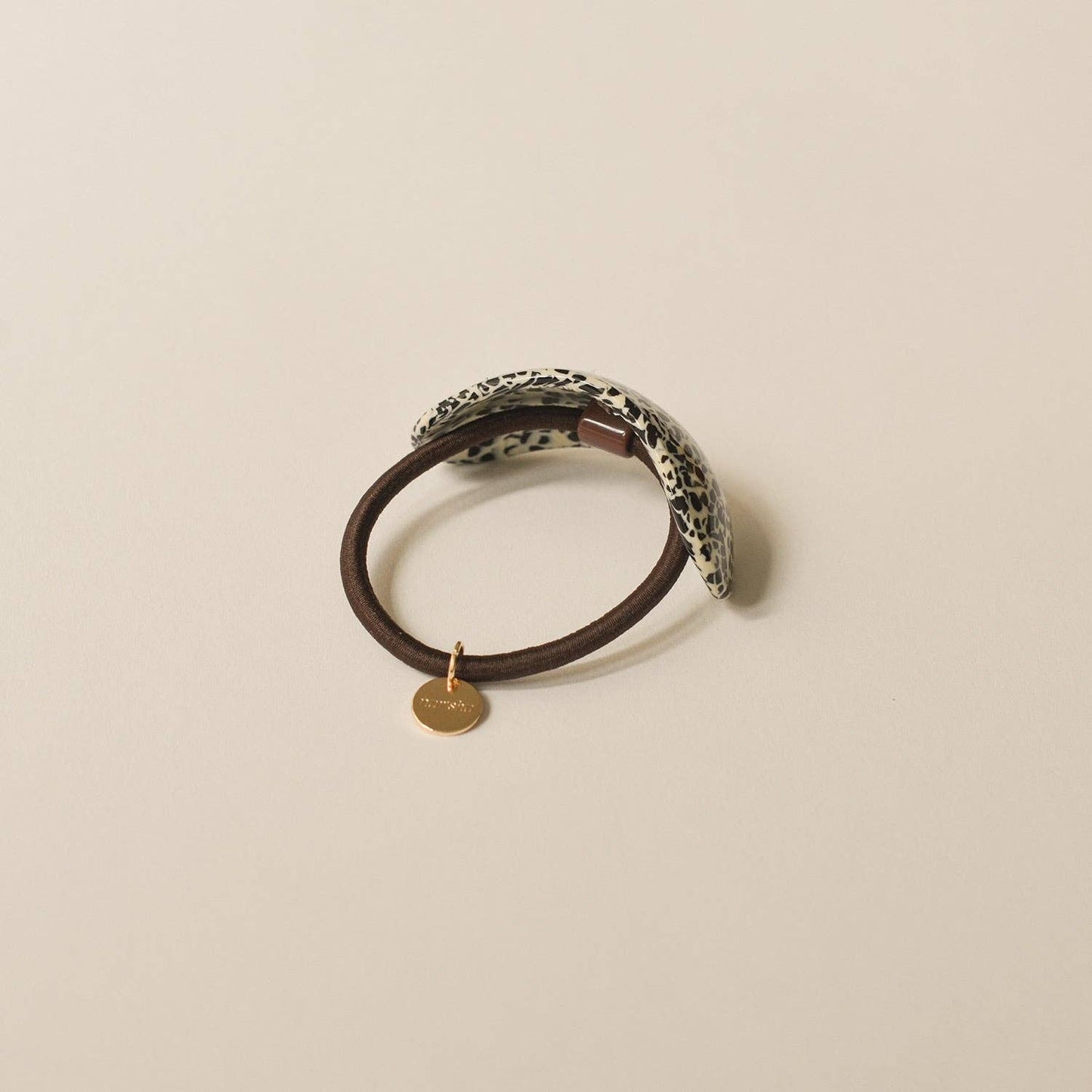 Curved Oval Resin Ponytail Hair Tie | Leopard Print