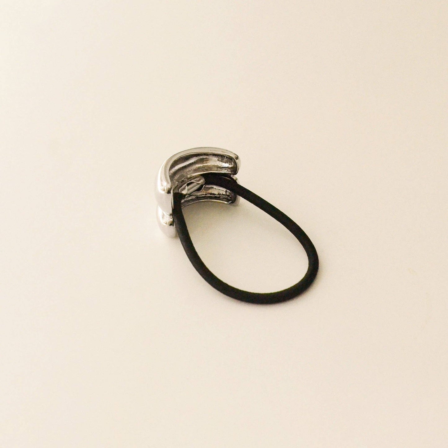 Mini Double Arch Metal Ponytail Hair Tie | Silver