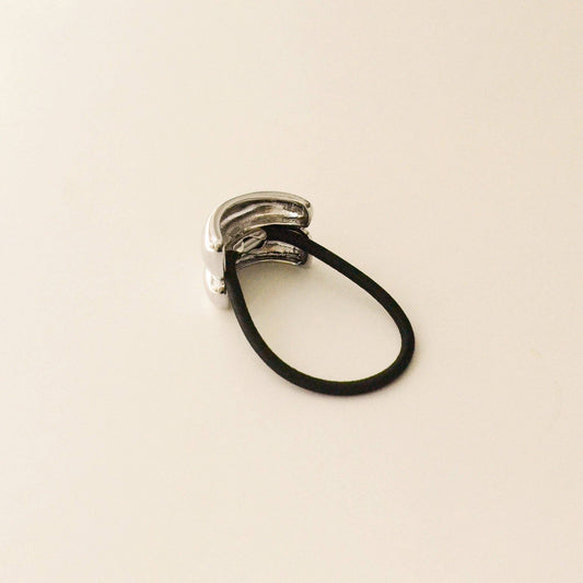 Mini Double Arch Metal Ponytail Hair Tie | Silver