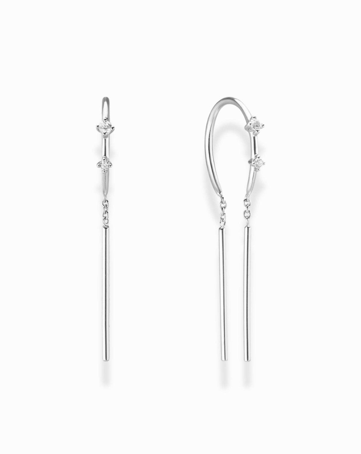 Silver Bar Drop Earrings