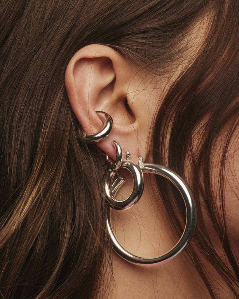 Silver Baby Amalfi Tube Hoops