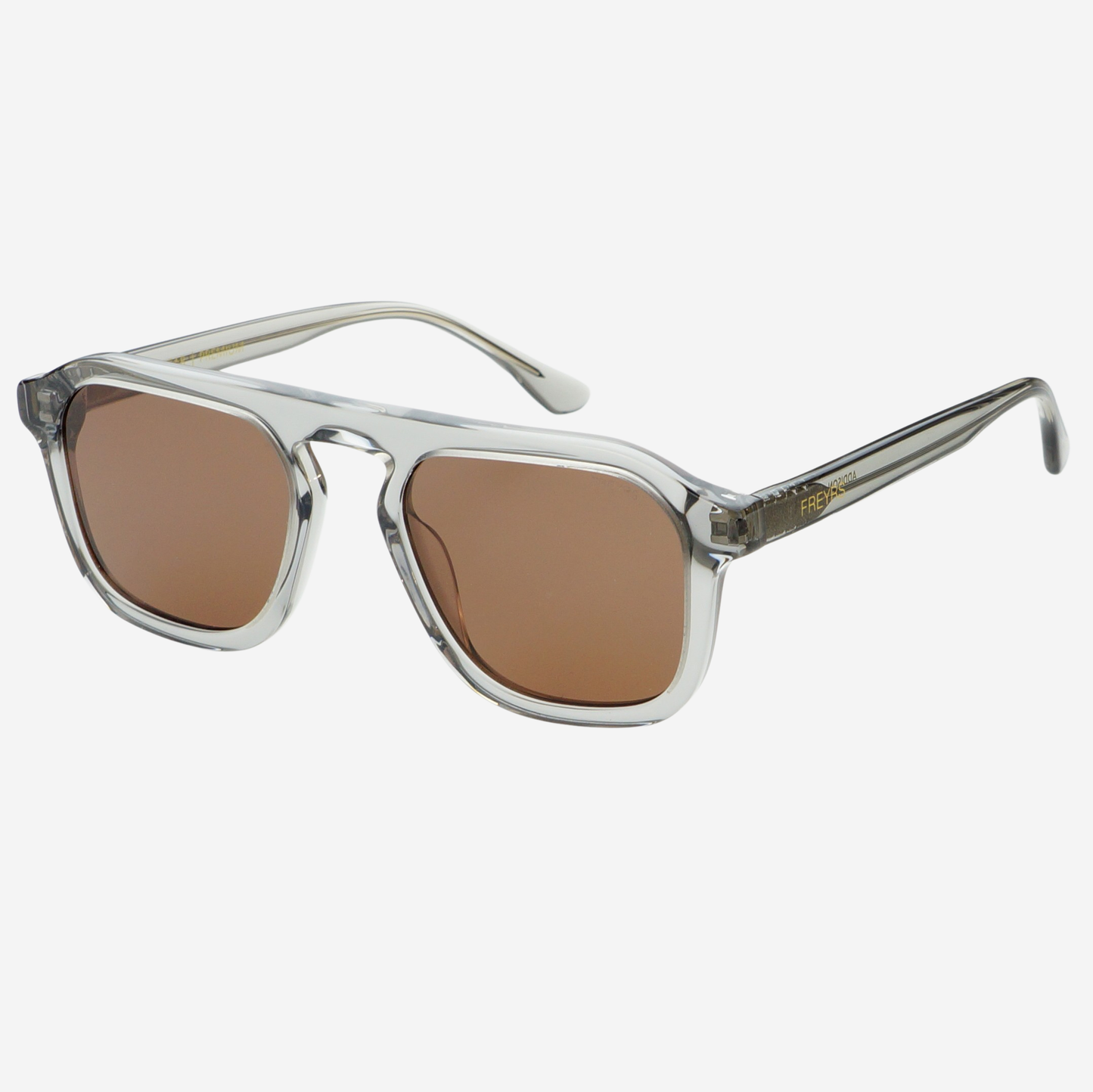 Addison Crystal Gray/Brown Aviator Sunglasses
