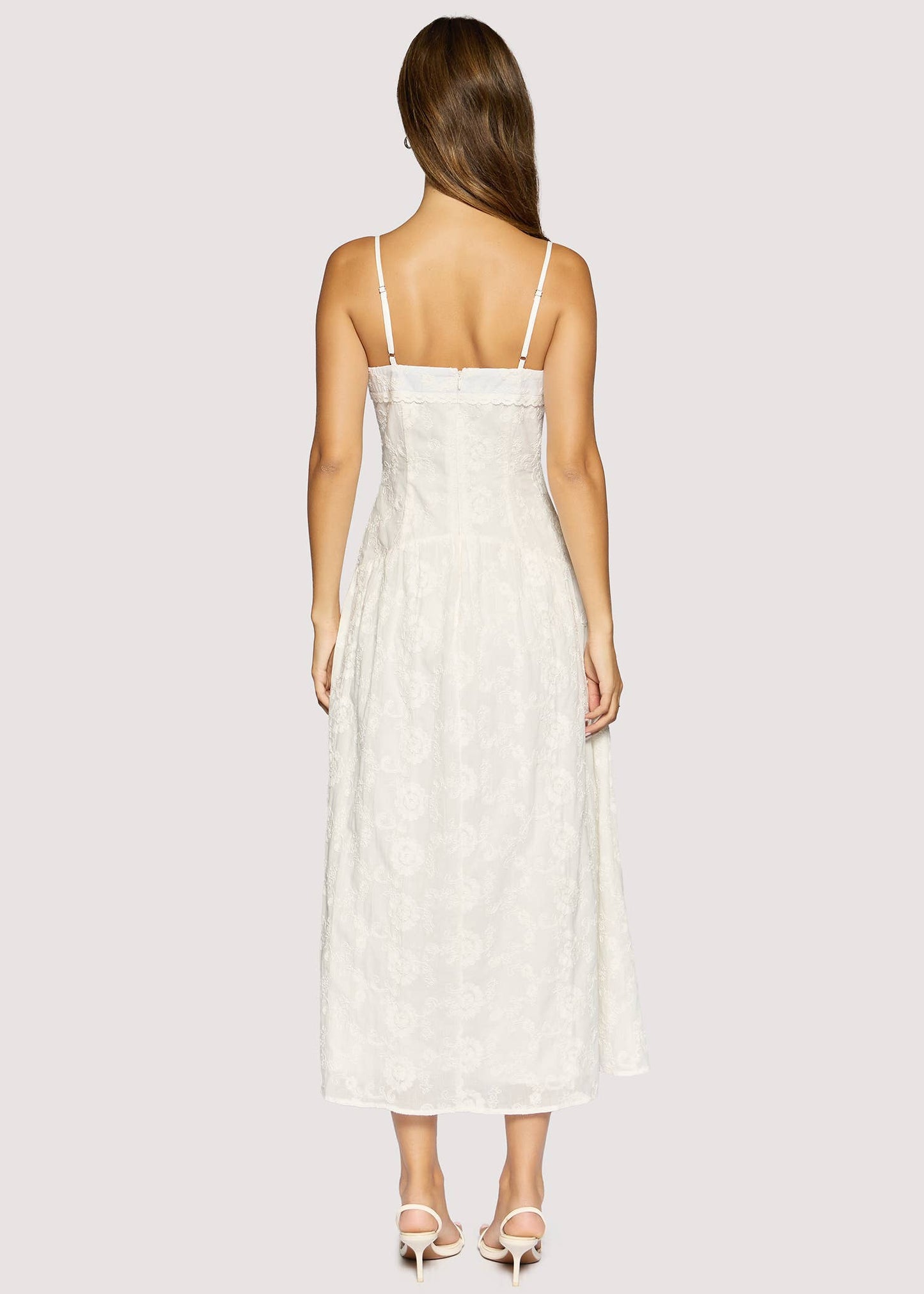 White Embroidered Cotton Maxi Dress