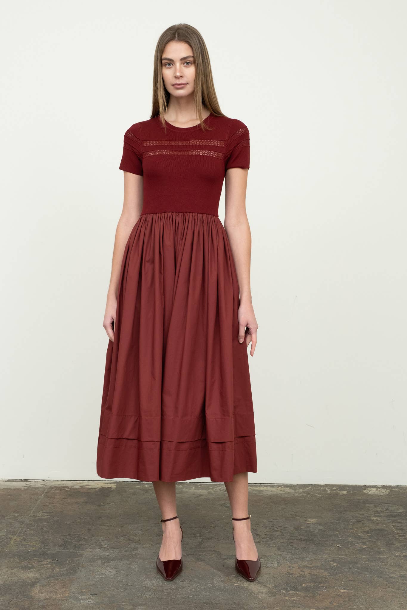 Black Sheer Mixed Media Dress