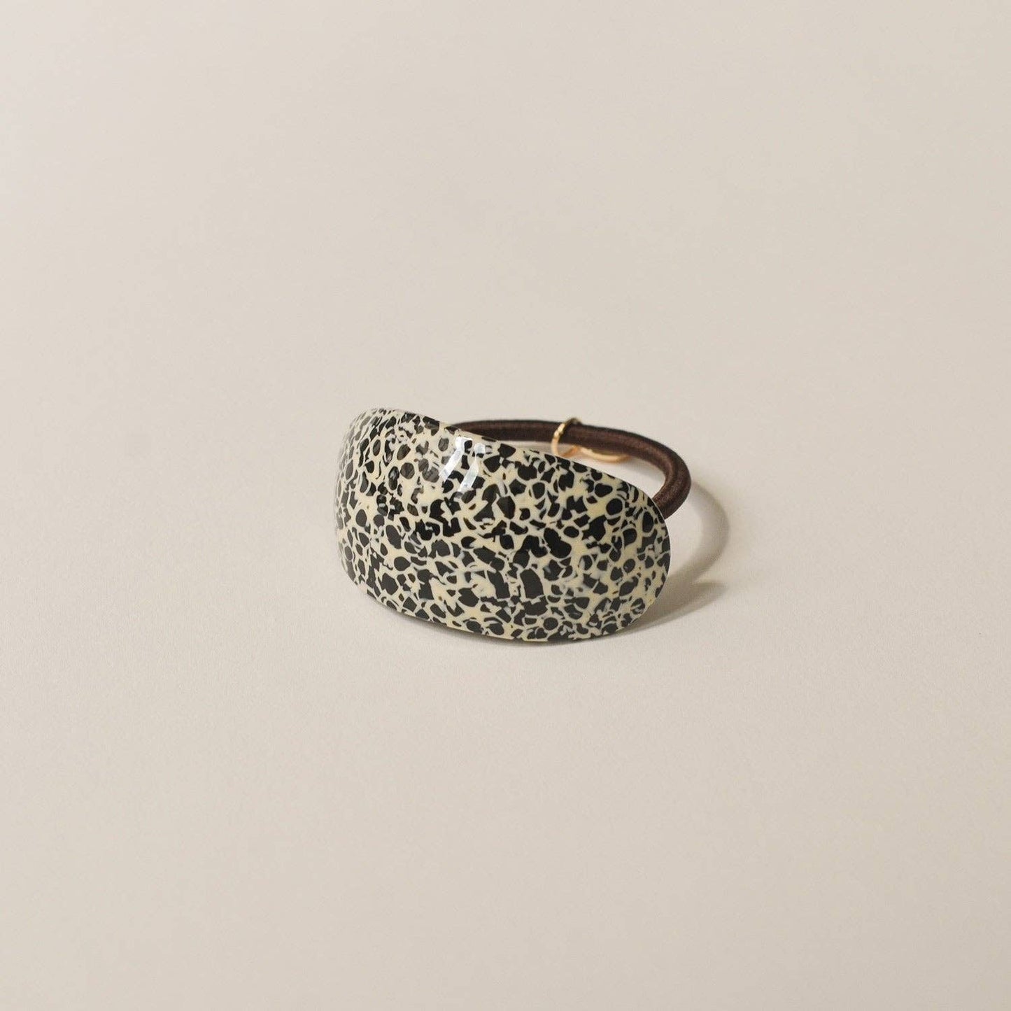 Curved Oval Resin Ponytail Hair Tie | Leopard Print