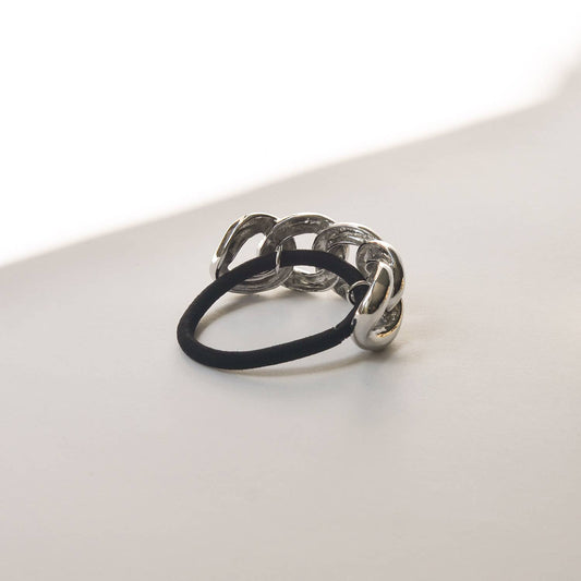 Silver Chain Metal Ponytail Cuff Hair Tie
