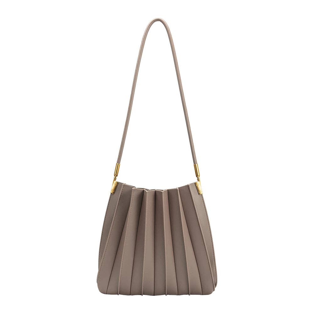 Carrie Mushroom Pleated Vegan Shoulder Bag