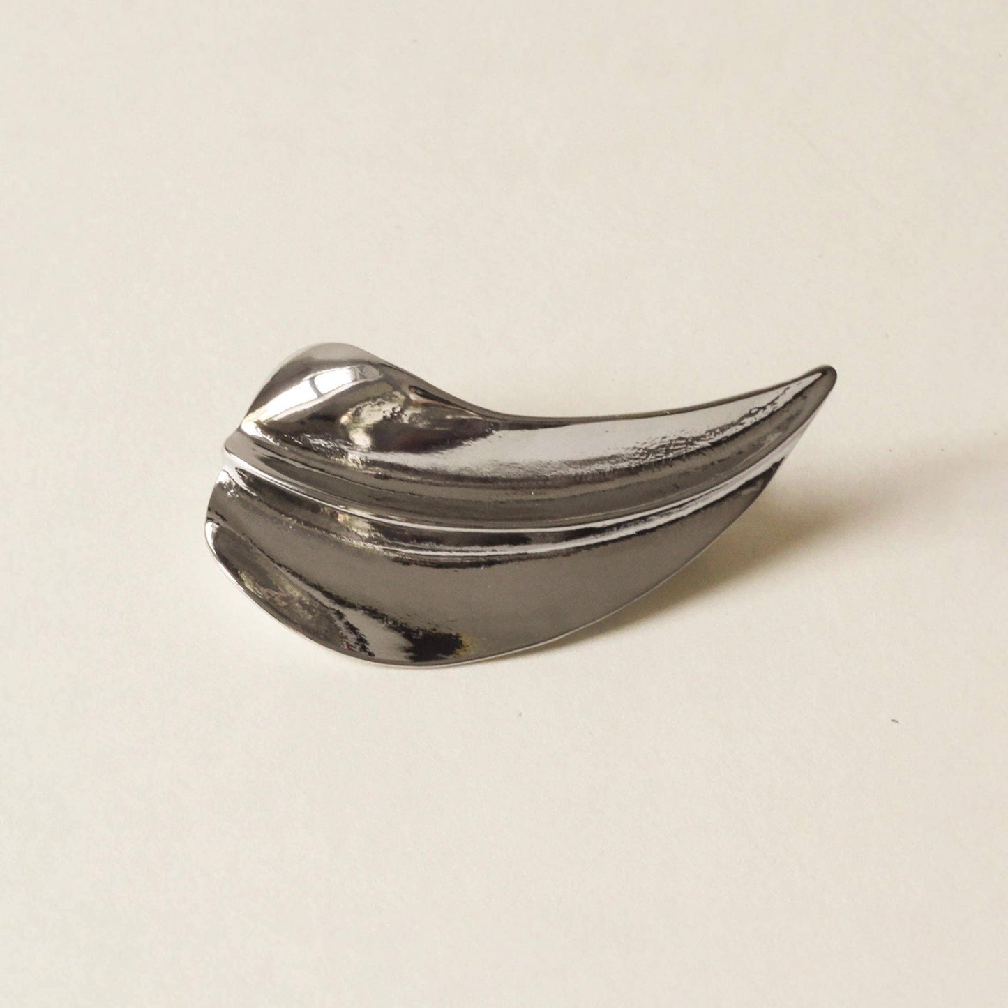 Leaf Metal Barrette Hair Clip | Silver