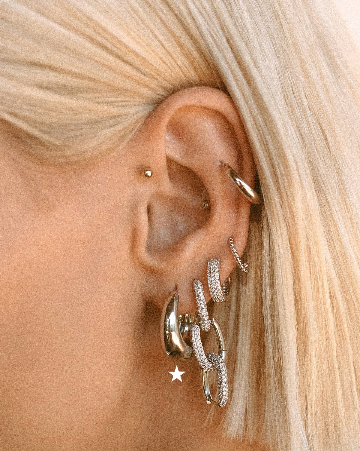 Silver Marbella Hoops