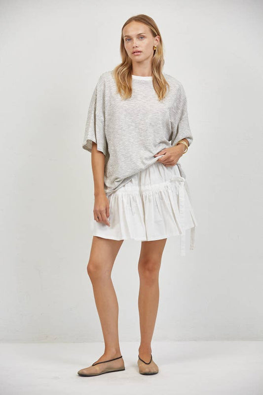 Striped Crew Neck Short Sleeve Top
