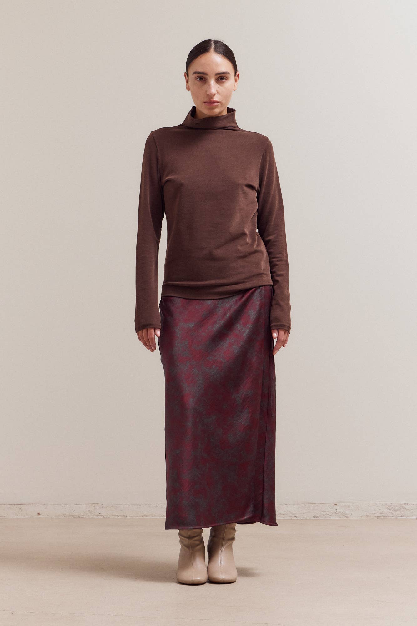 Brushed Mock Neck Long Sleeve Top