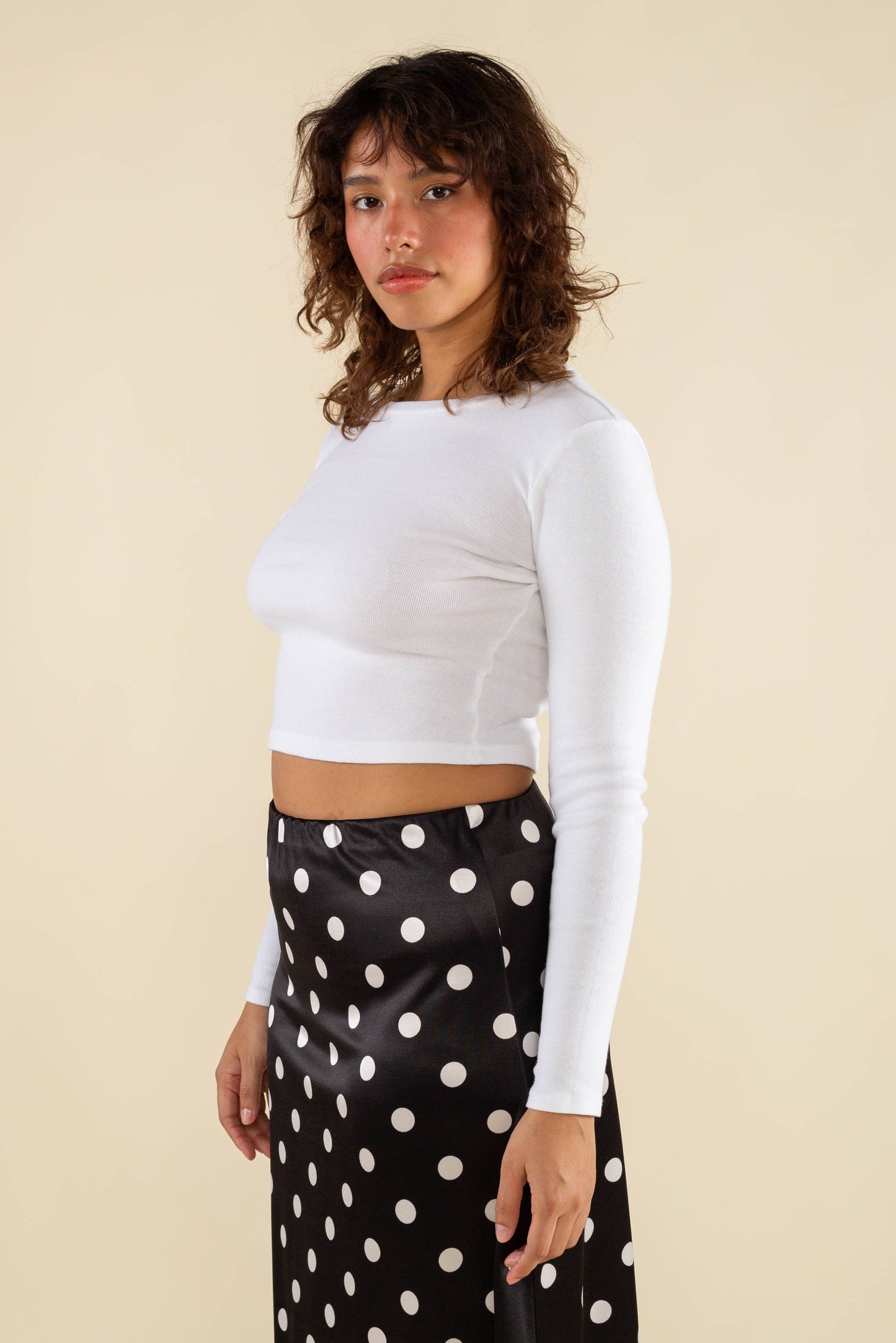 White Long Sleeve Baby Tee