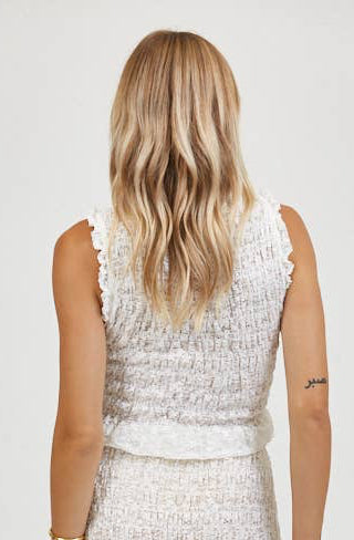 White Lace Smocking Sleeveless Top