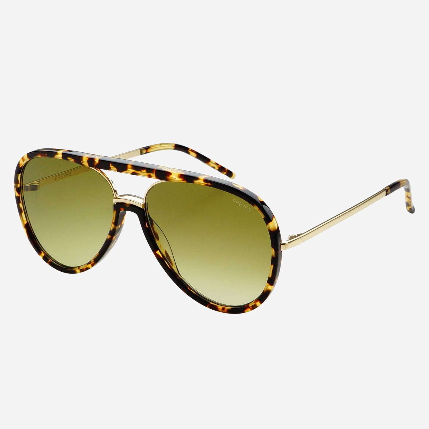 Shay Tortoise Green Aviator Sunglasses