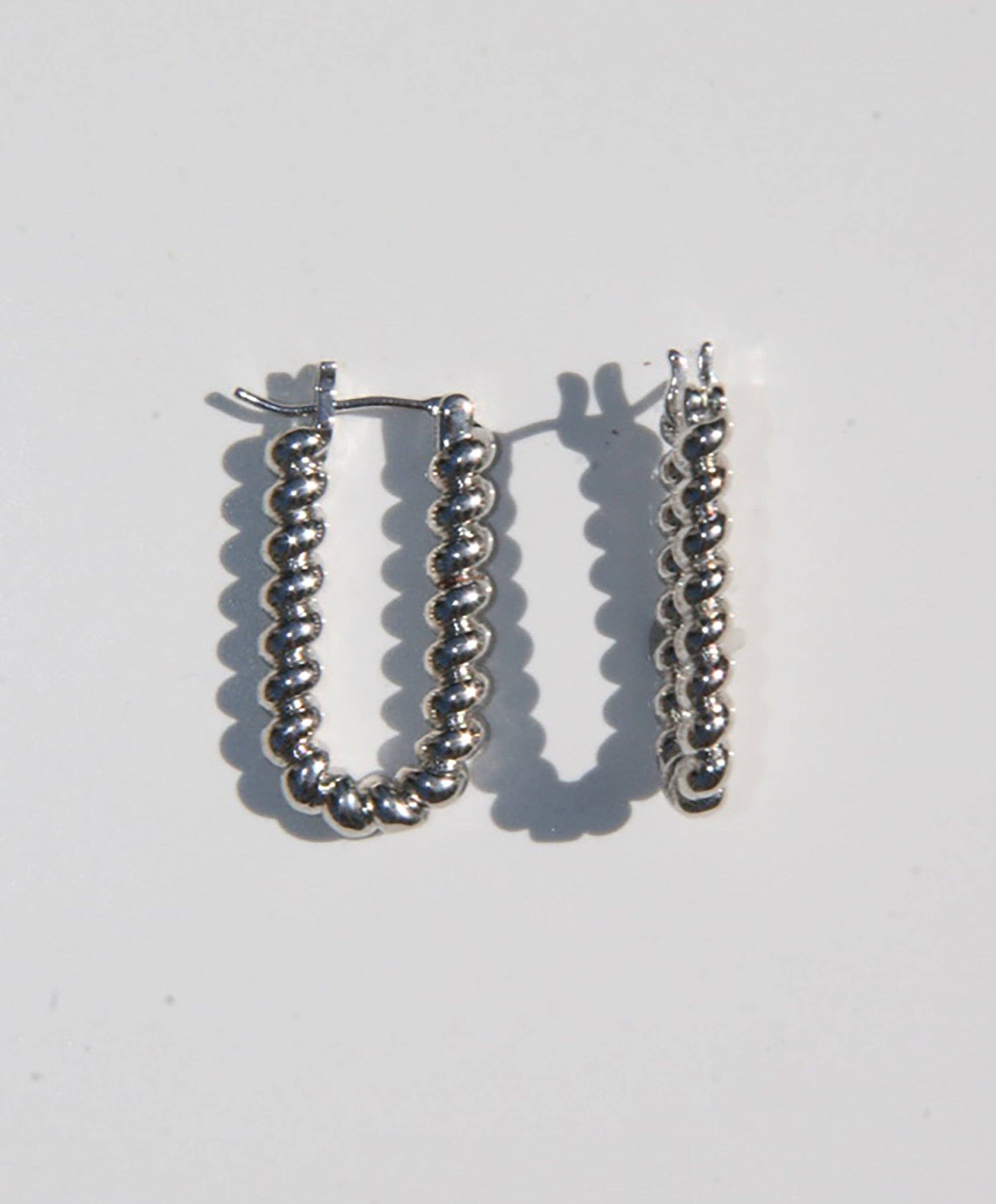 U Shape Rope-Textured Hoop Earrings