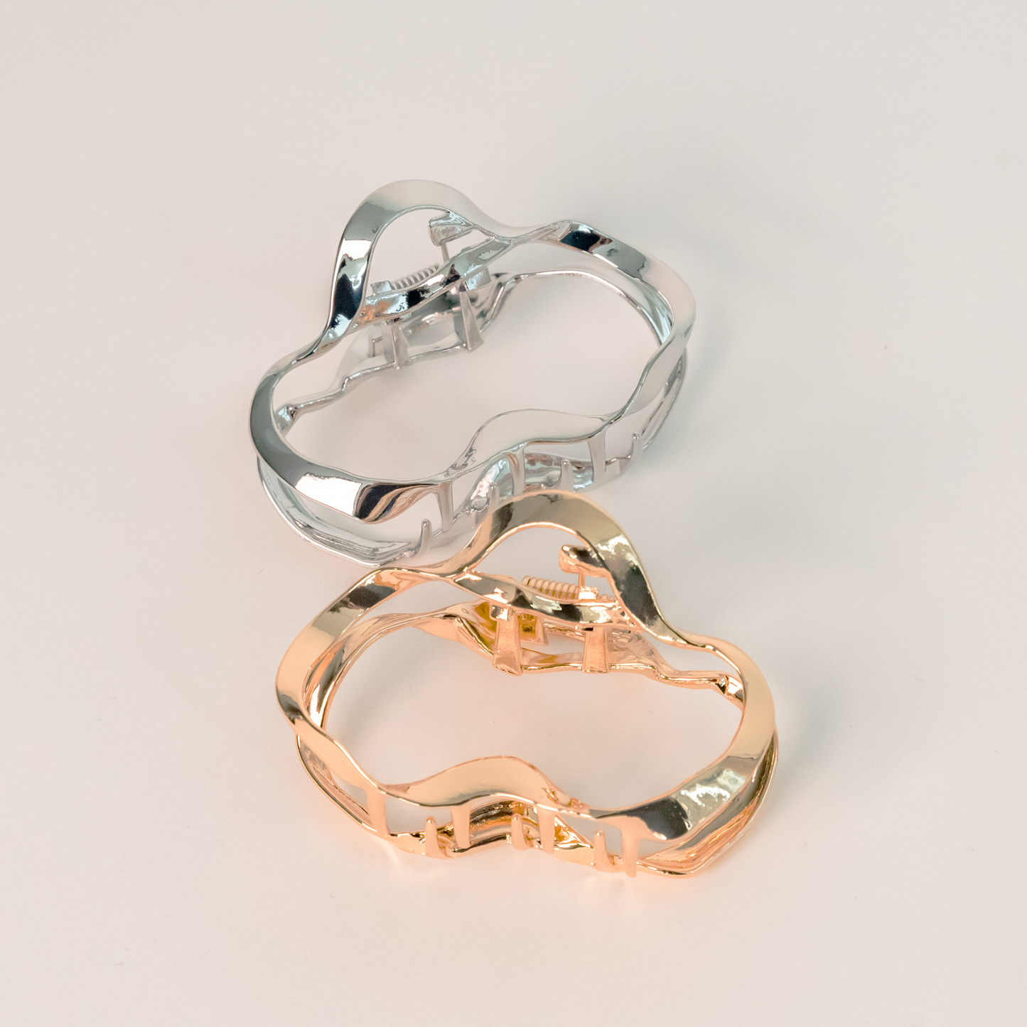 Silver Wave Hair Claw Clip