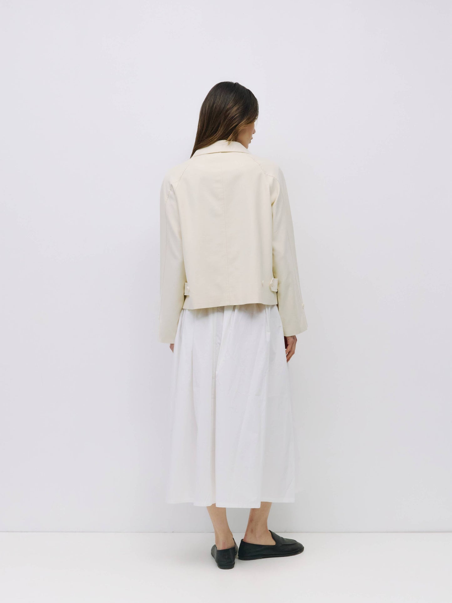 Cream Short Trench Jacket