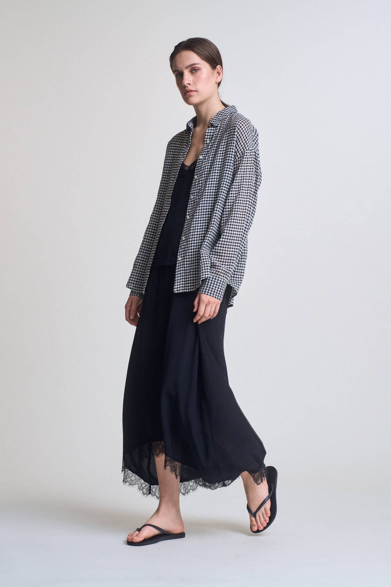 Black Check Button Up Shirt