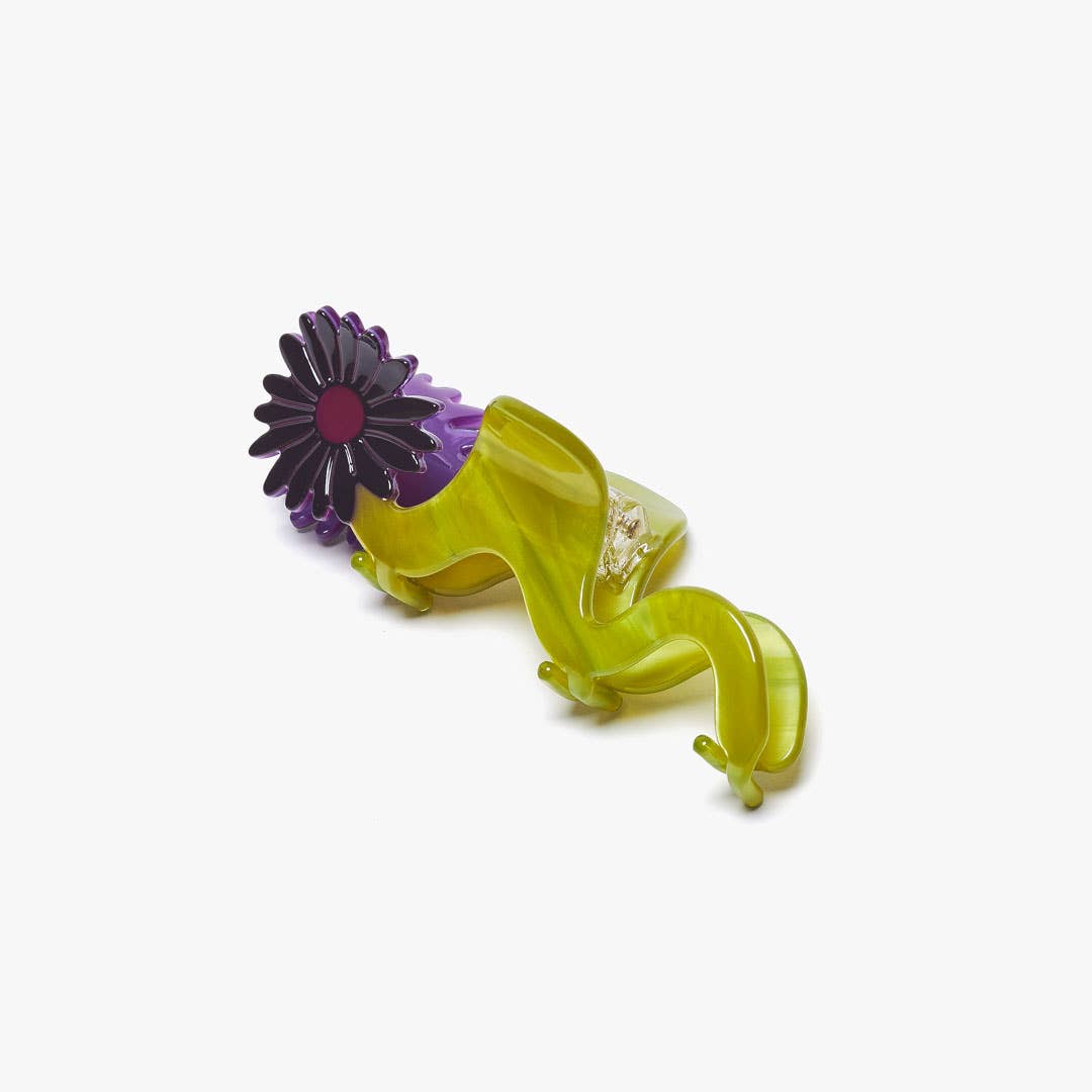 Dark Purple Wavy Daisy Hair Claw