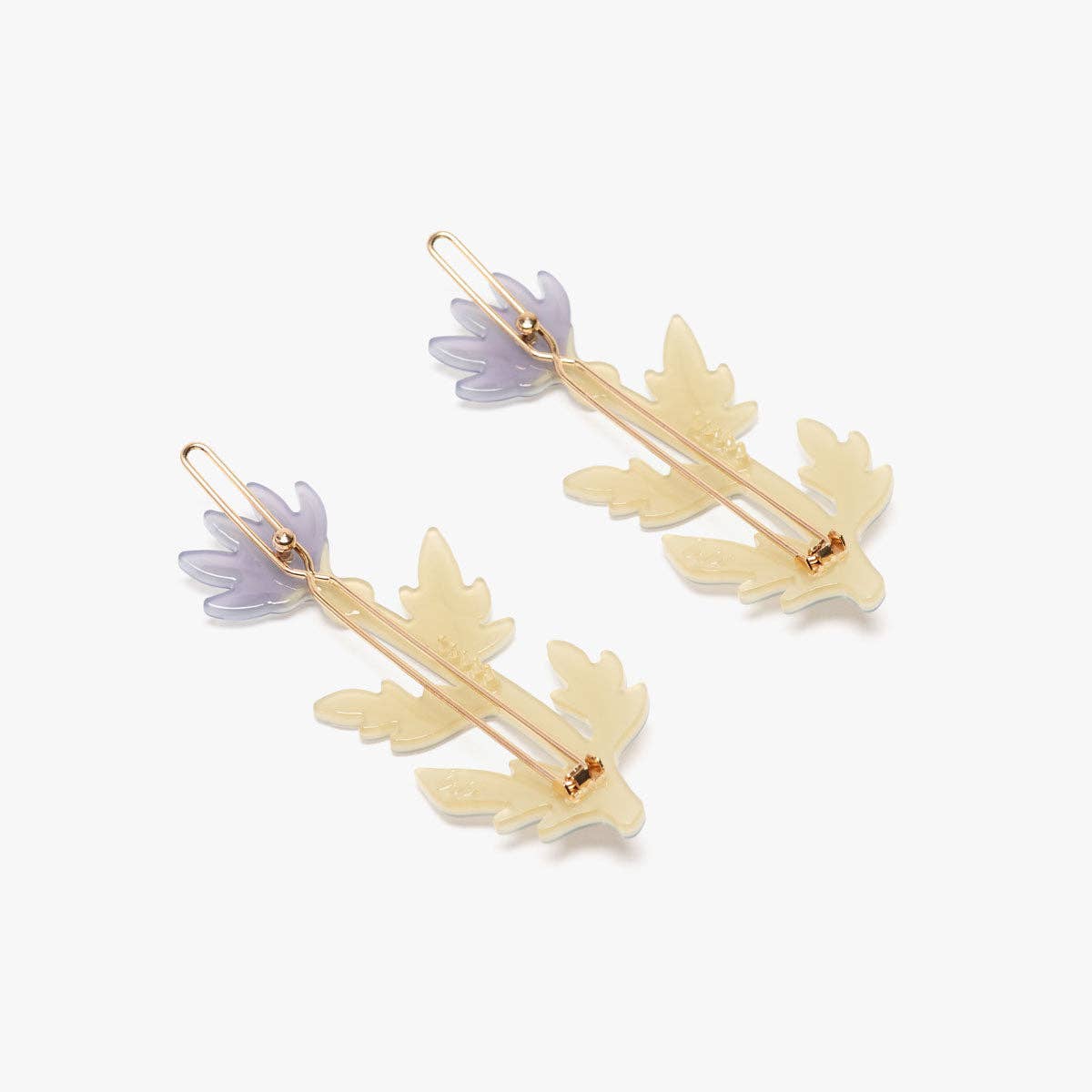 Purple Thistle Flower Hair Clip Set