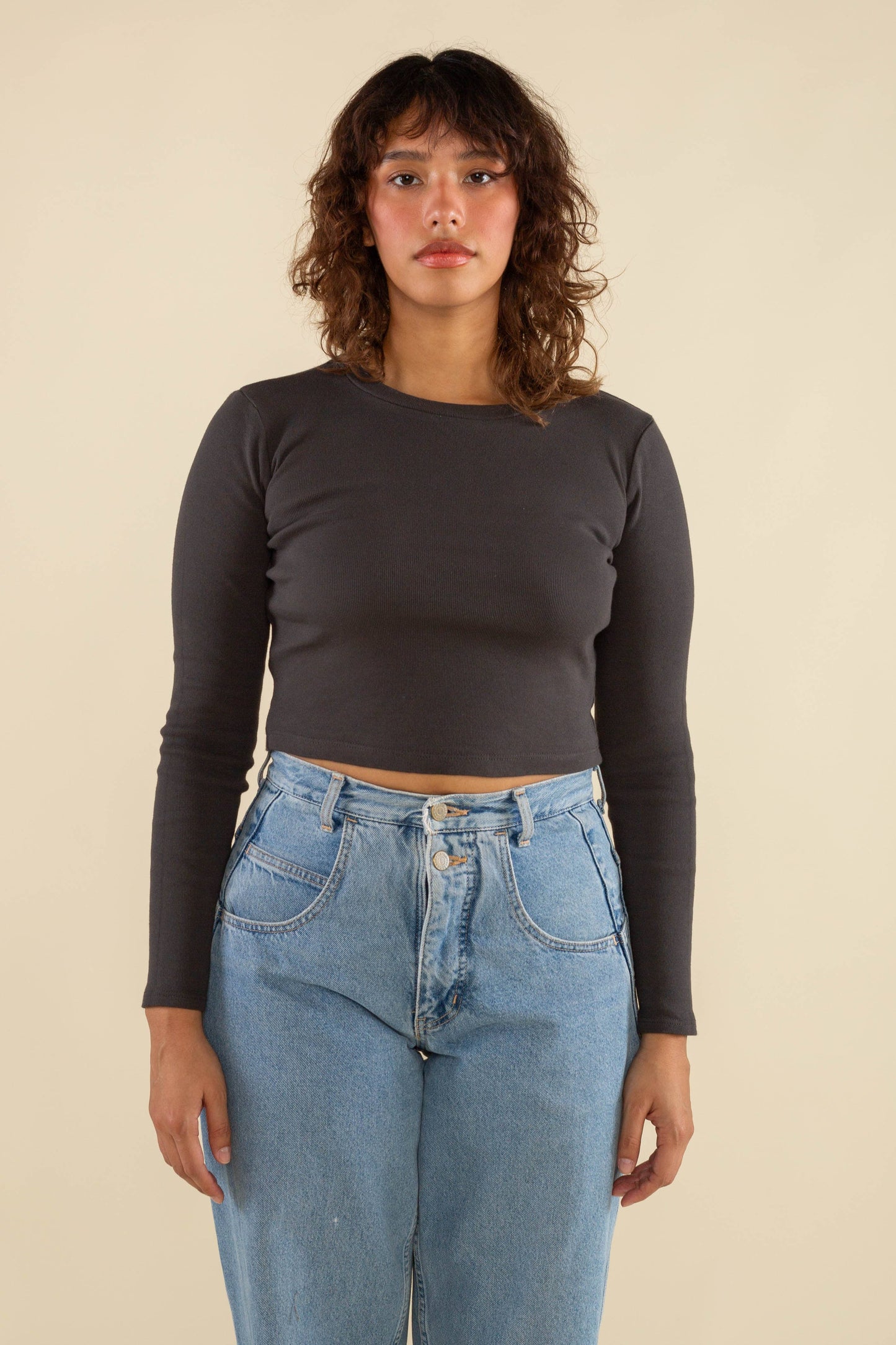 White Long Sleeve Baby Tee