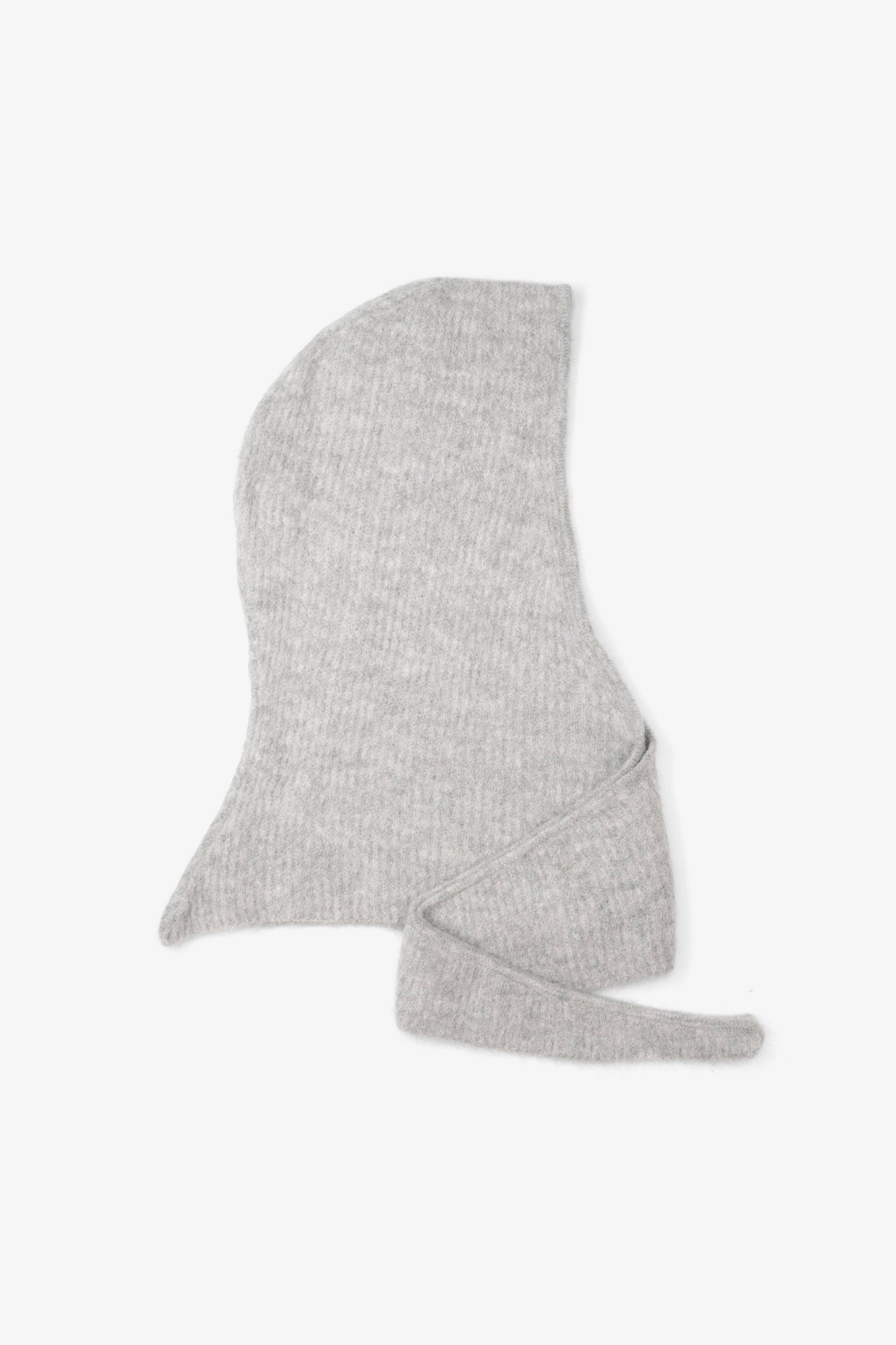 Grey Alpaca Wool Hooded Scarf