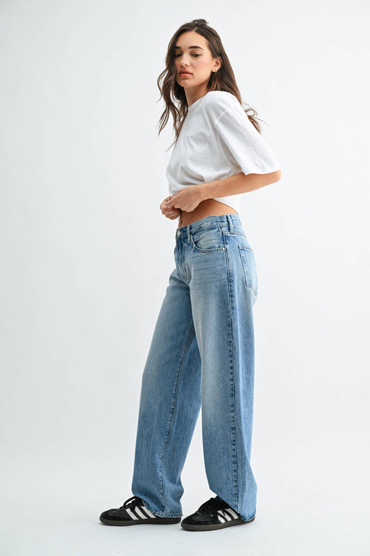 Light Wash Loose Straight Jean