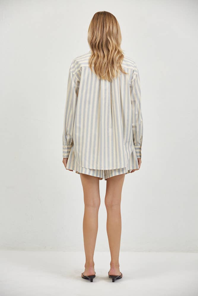 Blue Striped Button Down Long Sleeve