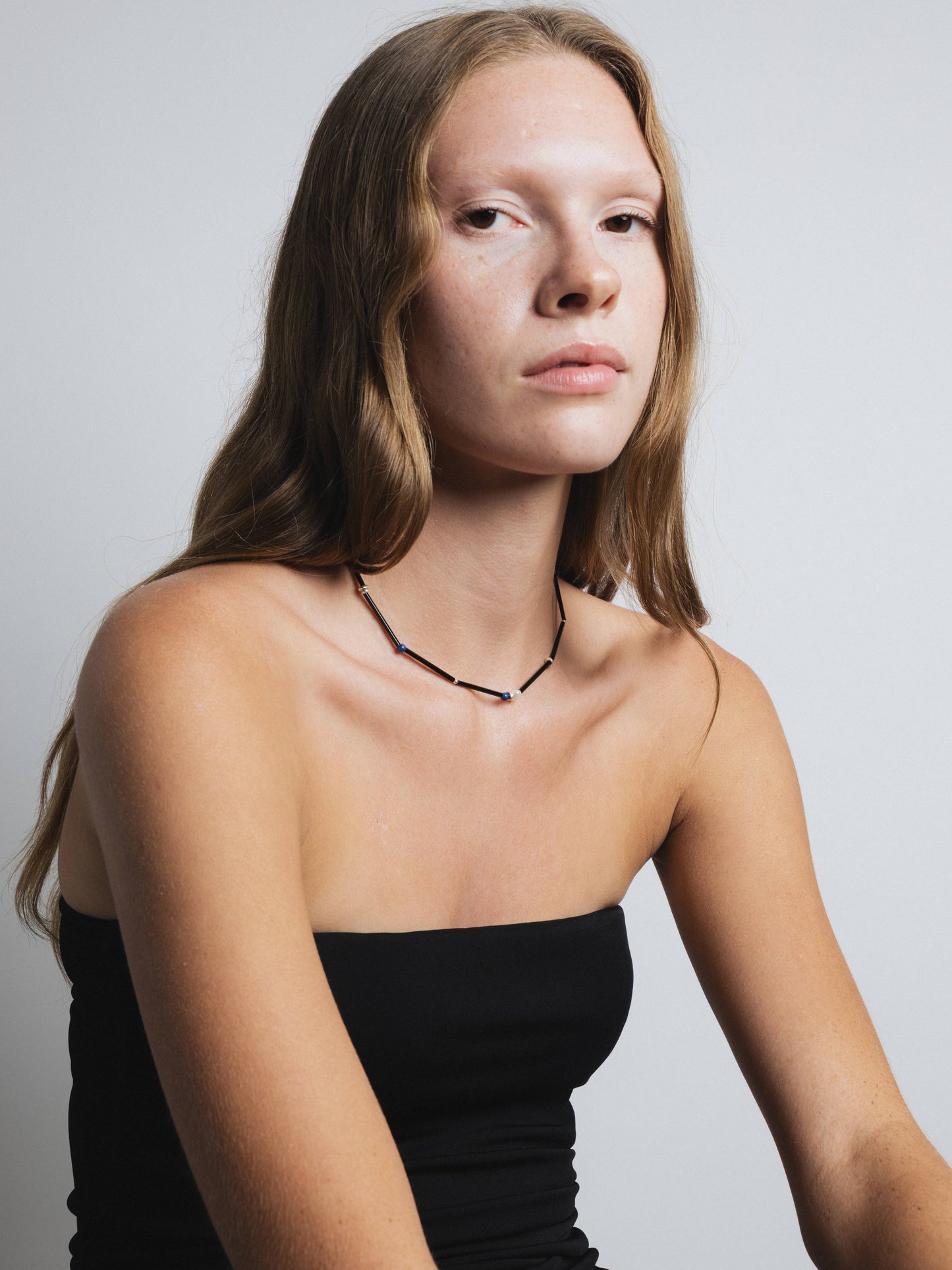 Mixed Lapis & Freshwater Pearl Beaded Necklace