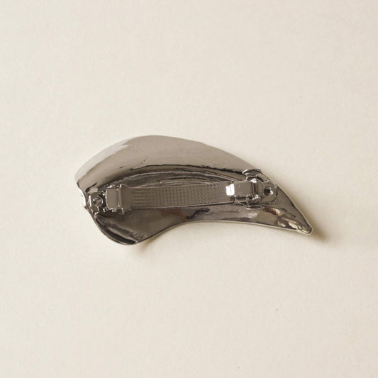 Leaf Metal Barrette Hair Clip | Silver