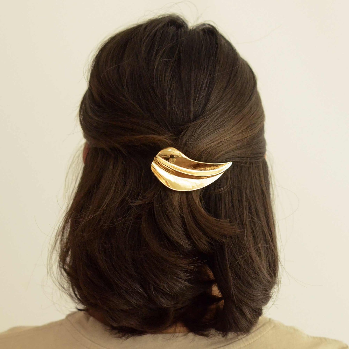 Gold Leaf Metal Barrette Hair Clip Barrette